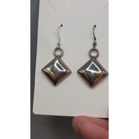 LOIS HILL Sterling Silver 925 earrings drop/dangle squares pierced - Picture 1 of 7